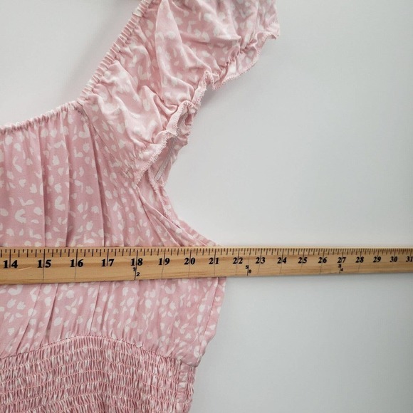 Rue21 animal print dress womens plus size 3x off shoulder cinched waist pink - Picture 8 of 14